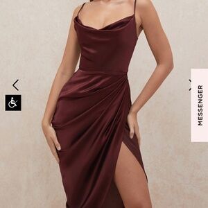 House of CB Reva dress - red silk evening dress- corset dress